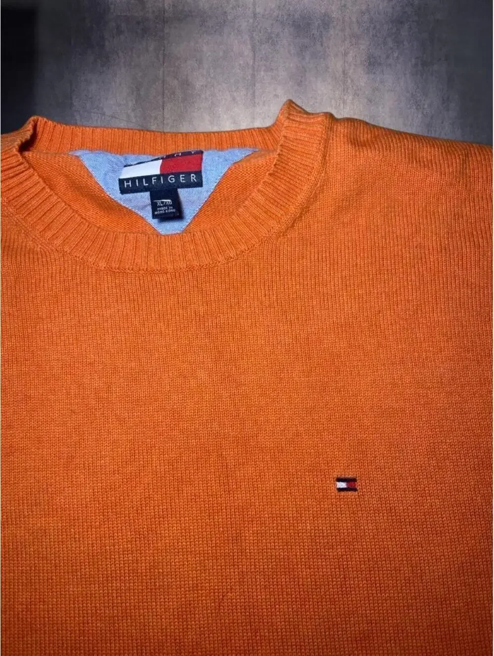 Vintage y2k Orange Tommy Hilfiger Knit sweater